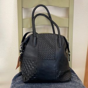 Patricia Nash black leather shoulder bag